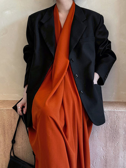 Minimal Oversize Chocolate Blazer Jacket