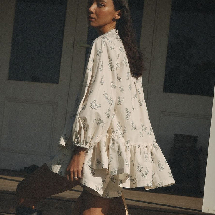 Floral Patterned Shirt and Short Set